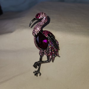 Flamingo Brooch Pin Fashionable Beadsland Alloy Inlaid Rhinestone