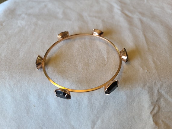 VINTAGE PRONG SET rhinestone bangle bracelet rose… - image 2