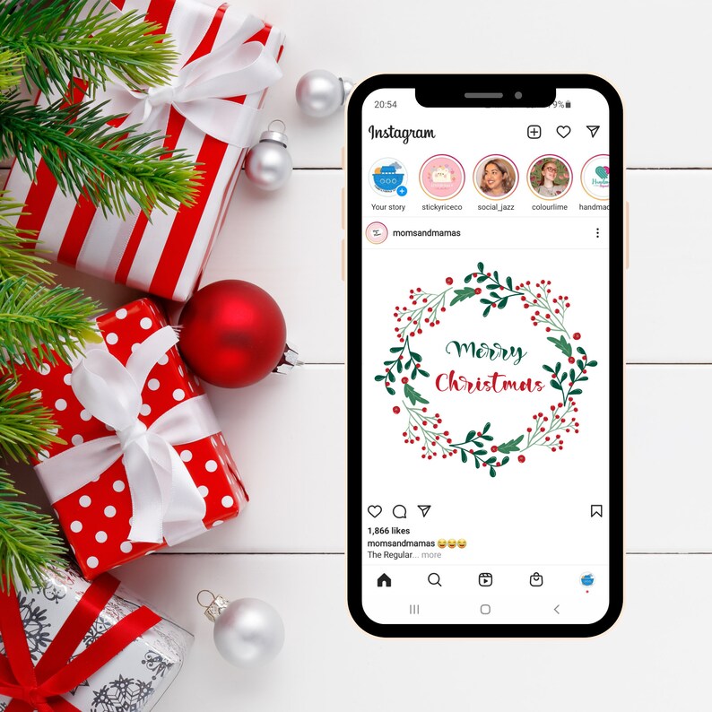 Weihnachten Countdown Instagram Posts Social Media Urlaub Etsy