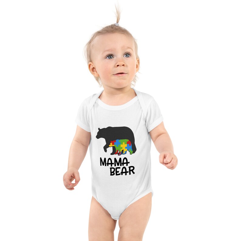 Infant Mama Bear Bodysuit Autism Awareness Baby Autism Etsy