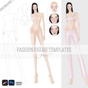 Fashion Design Croquis Figure - Template #2 - Template for Fashion Illustrations / Fashion Figure / Design Croquis