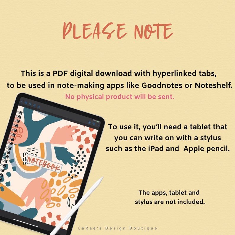 Digital Notebook With Hyperlinks for Ipad and Android in Etsy