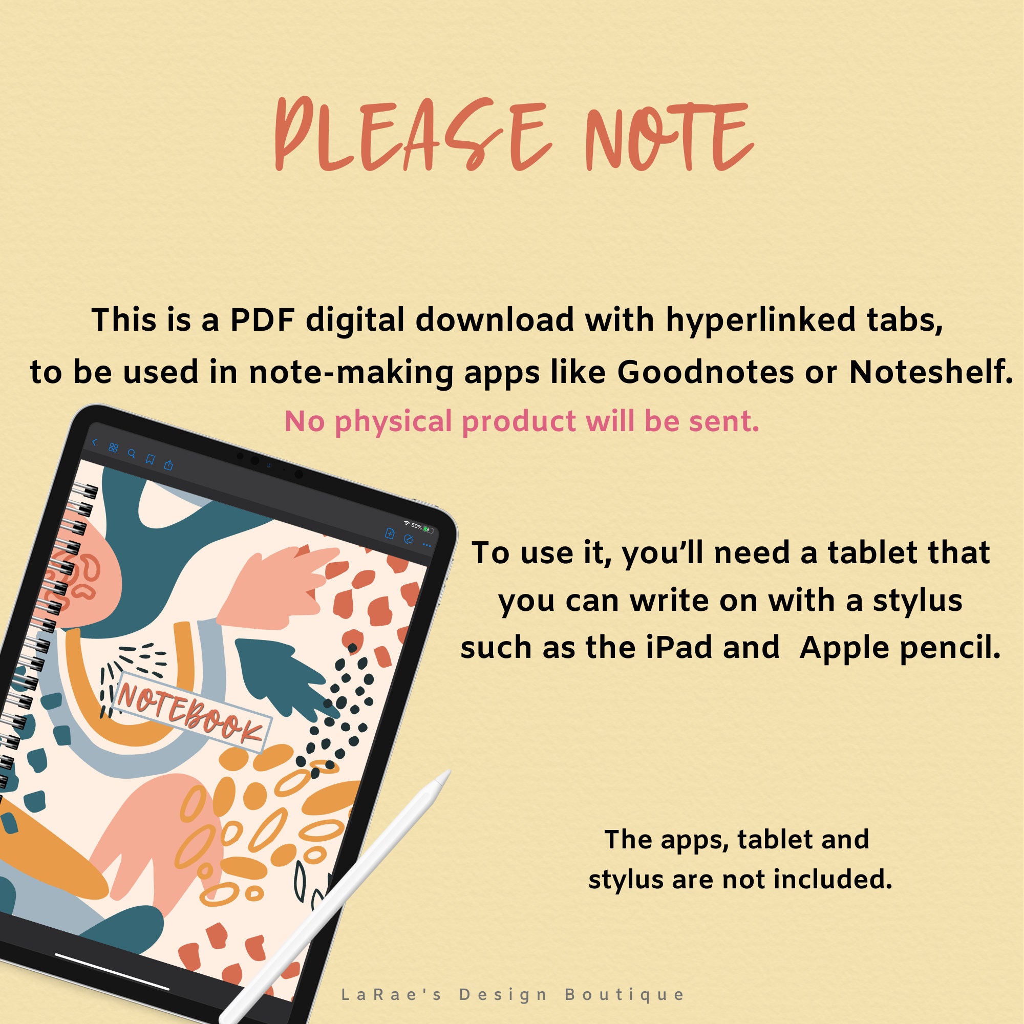 Ios Good Notes Notebooks Digital Notebook Goodnotes Notebook Boho Cover Digital Notepad ...