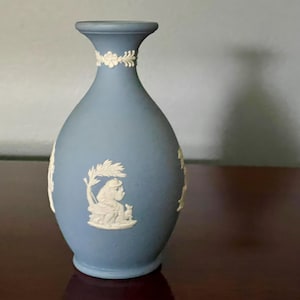 Vintage/Antique Medium Blue 5" Wedgwood Jasperware Bud Vase