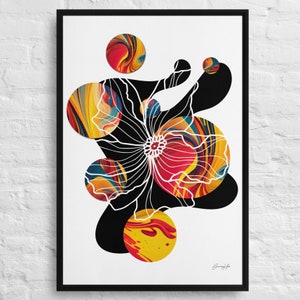 Zwarte Hibiscus - Digitaal kunstwerk