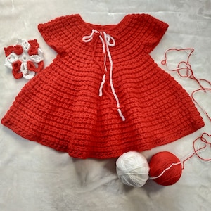 SOFT YARN DRESS - Pattern In English - Yarn Crochet Outfit - Yarn Cotton Cloth - Yarn Dress - Birthday Girl Dress - Infant Summer Dress