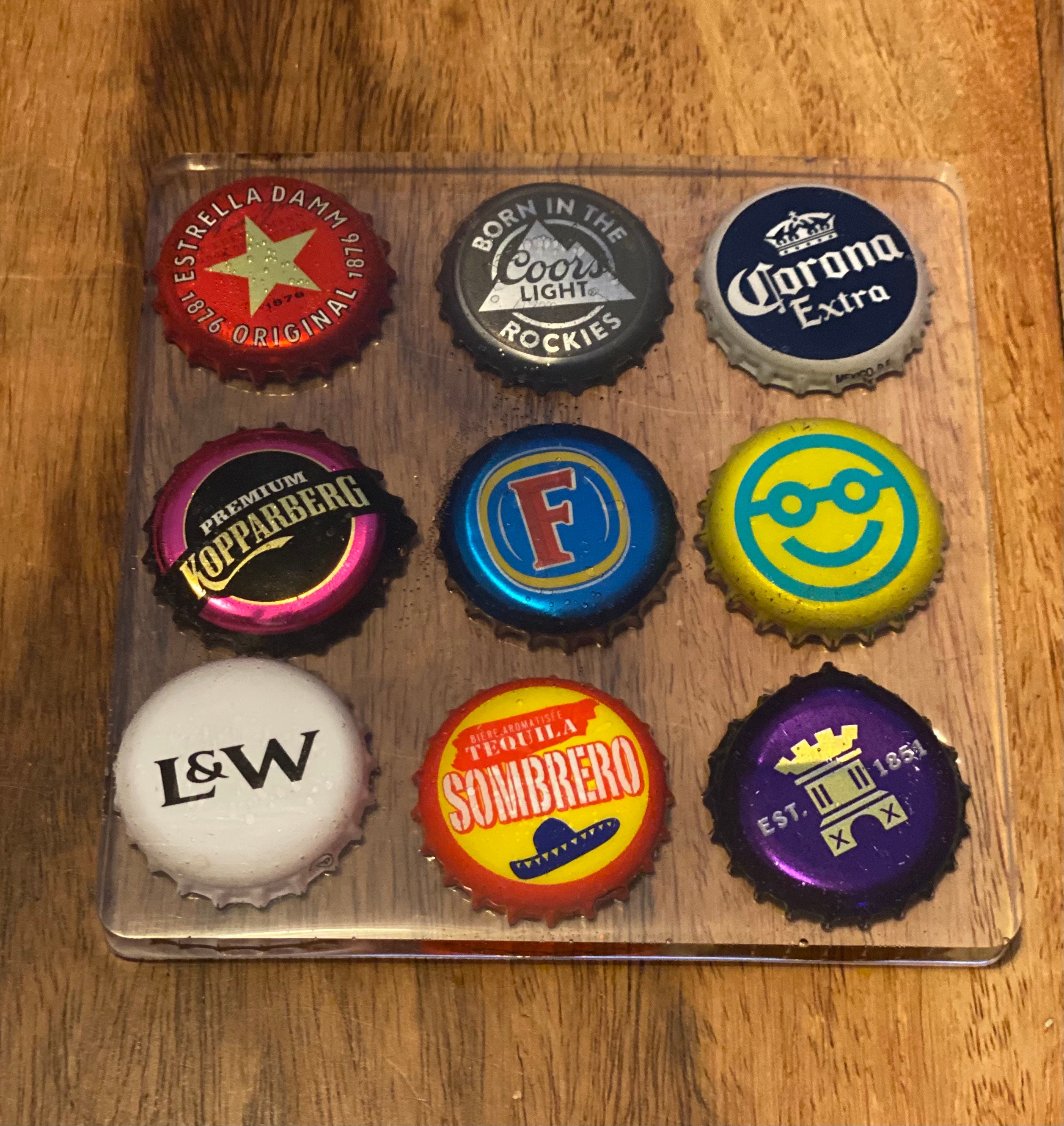 Handmade resin beer bottle cap coasters Etsy