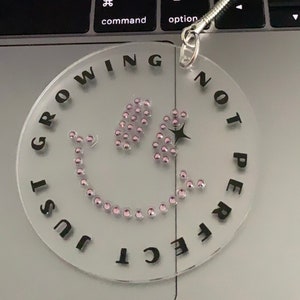 Smiley Face Rhinestone Keychain | clear acrylic keychain | Inspiring Keychain
