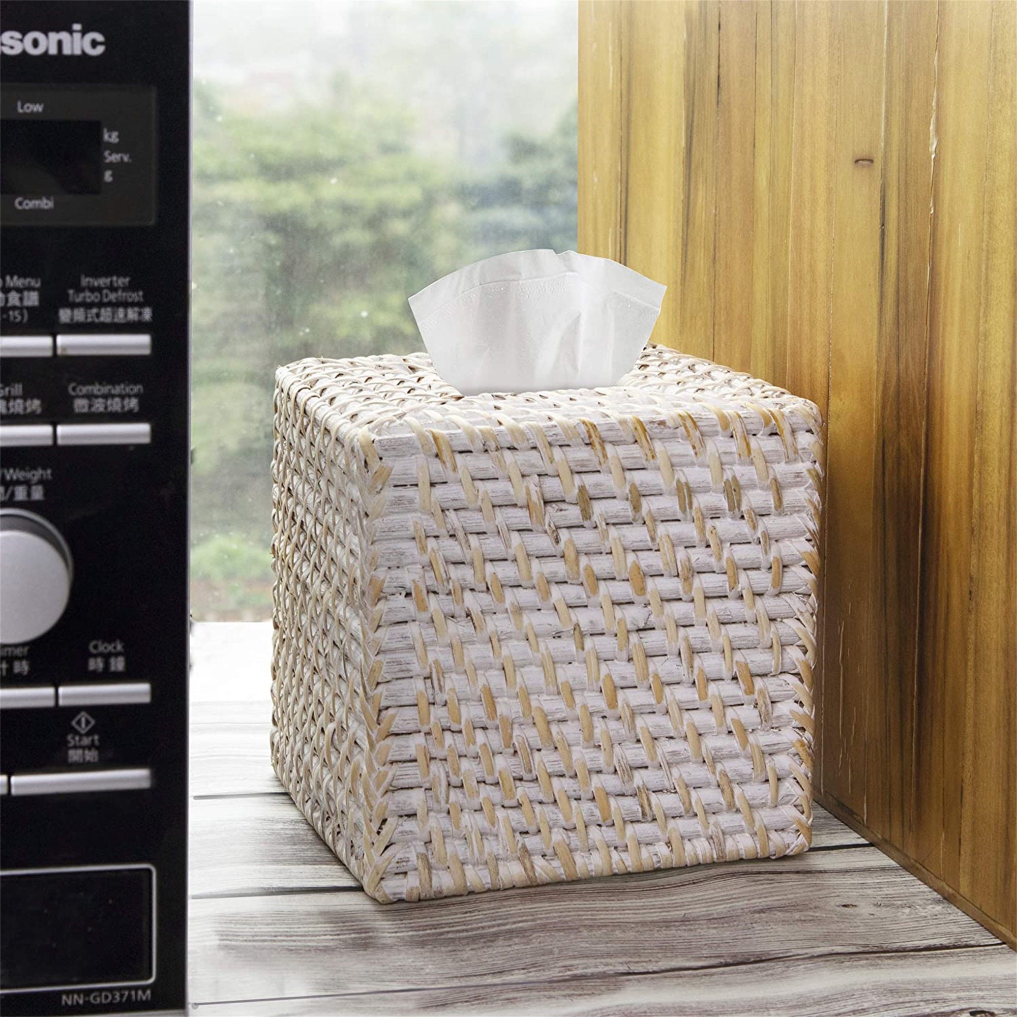 Woven Rattan Square Tissue Box Holder for Kitchen Bathroom Etsy