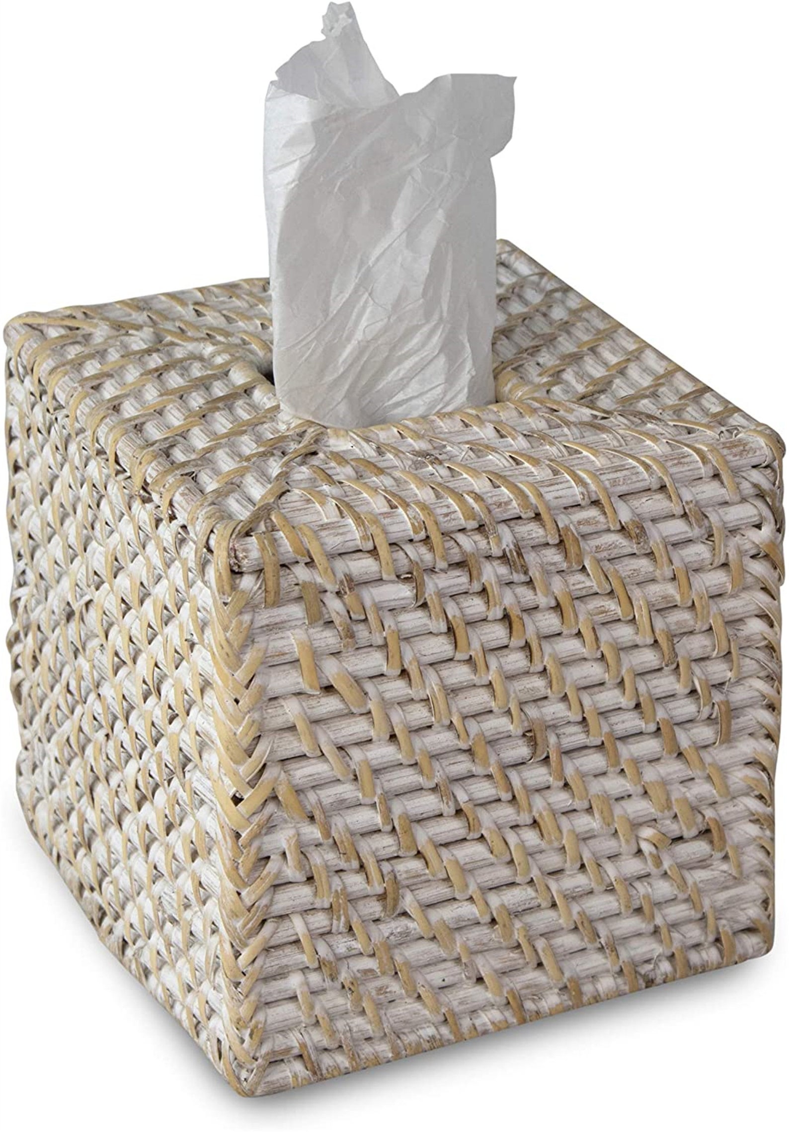 Woven Rattan Square Tissue Box Holder for Kitchen Bathroom Etsy