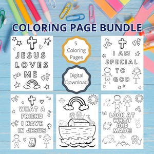 Christian Kids Coloring Pages: Bible Verse Sunday School (PDF Download)