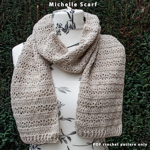 Easy crochet scarf pattern for children and adults | textured lacy scarf perfect for gifting | fall accessory | Michelle Scarf