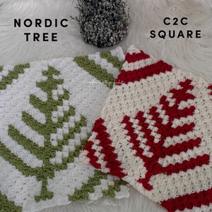 Nordic Christmas tree, Corner to corner, crochet afghan square pattern bild 2