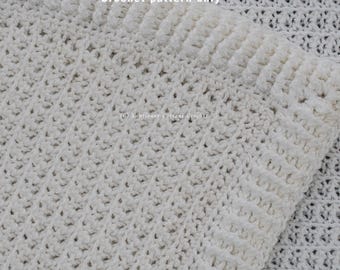 Crochet Blanket Pattern for confident beginners | 5 sizes from security blanket to throw inc | stitch tutorials included | Ellis Blanket