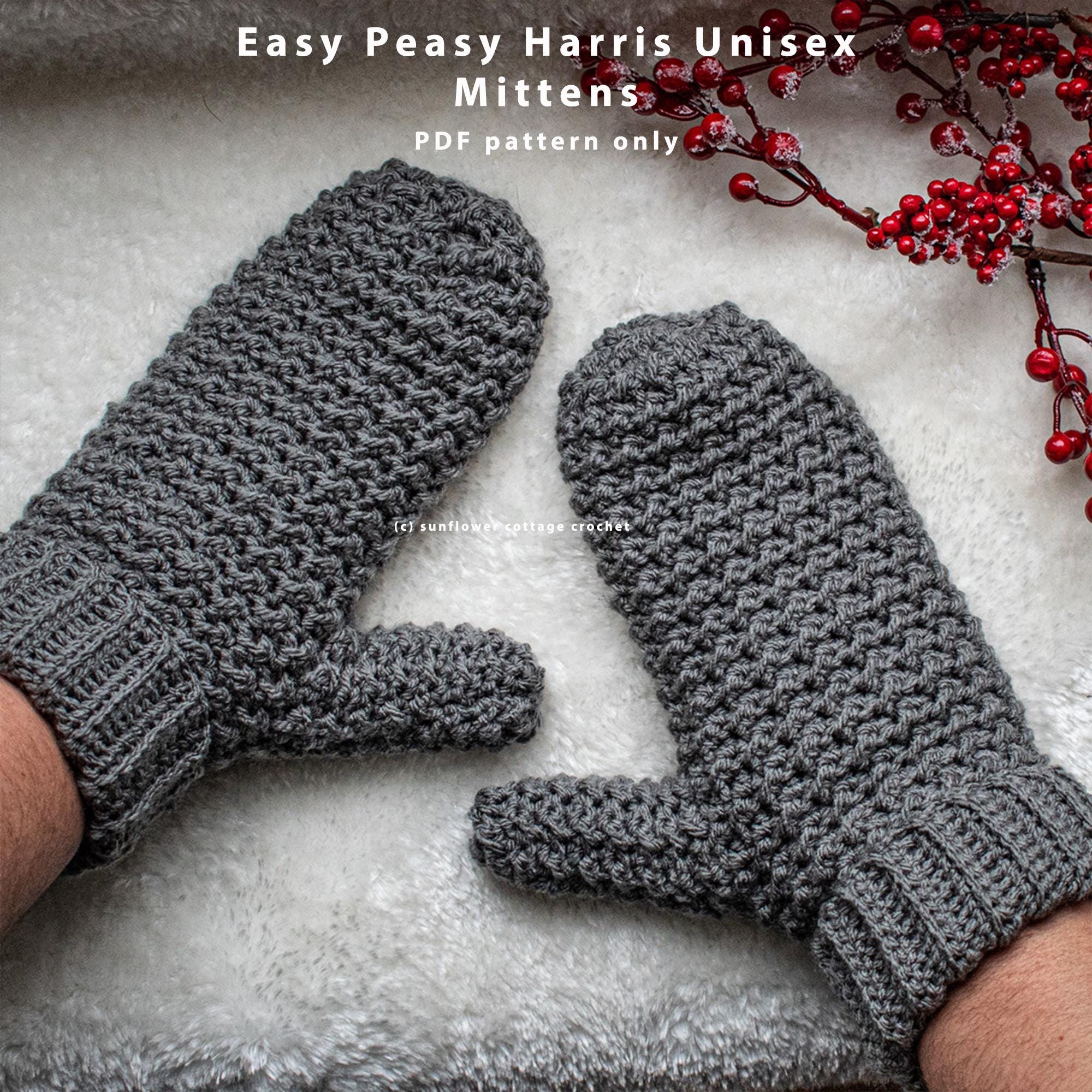 Unisex Mittens Crochet Pattern for Adults | Easy Crochet Mittens ...