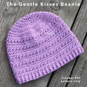 Gentle kisses beanie unisex, intermediate Crochet PDF PATTERN in 8 sizes from newborn to adult large so great for the whole family!