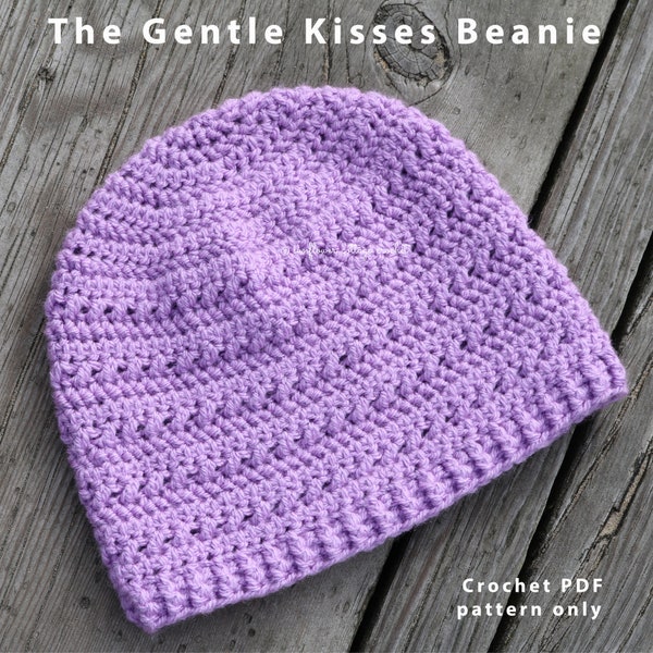 Gentle kisses beanie unisex, intermediate Crochet PDF PATTERN in 8 sizes from newborn to adult large so great for the whole family!