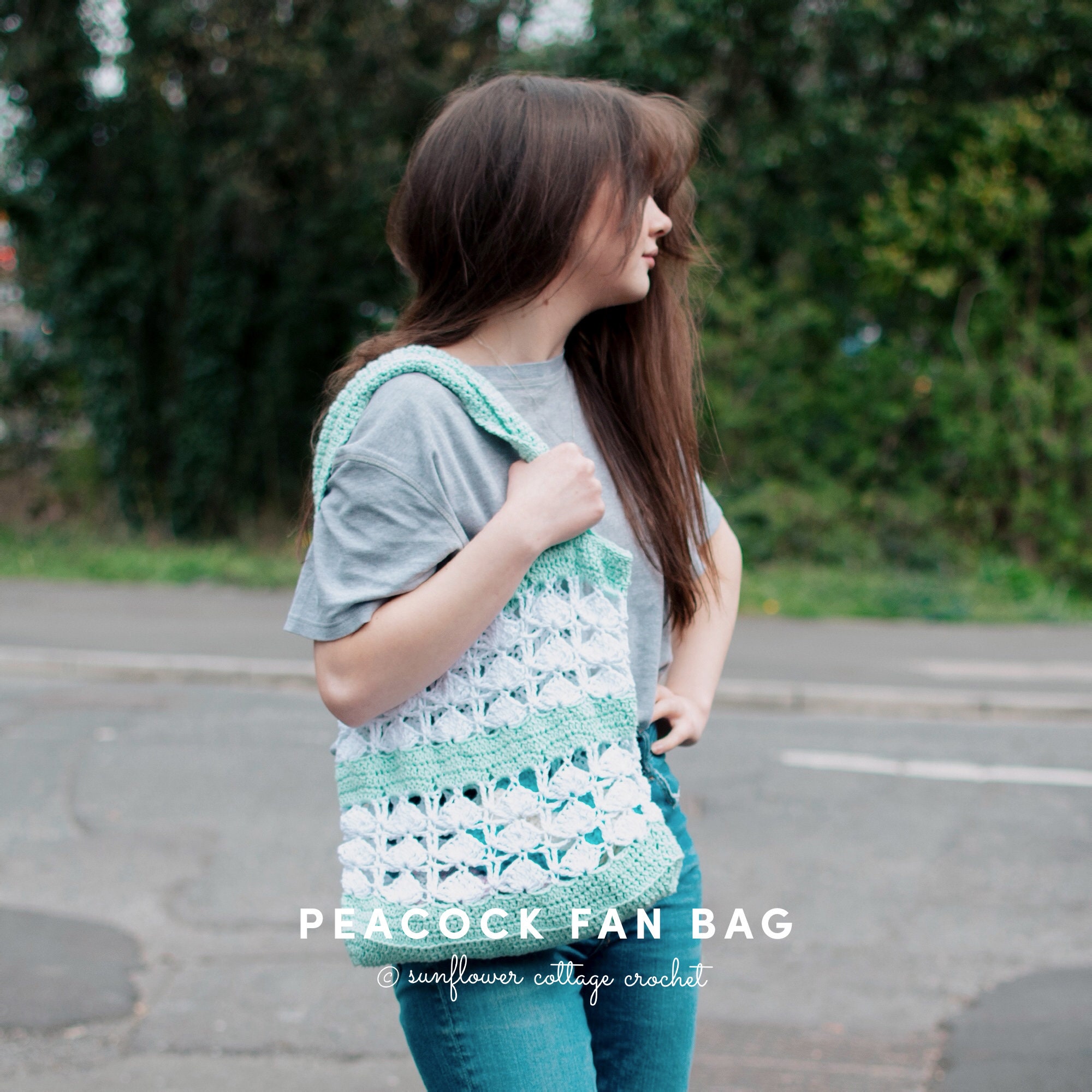 Peacock Market Tote Bag PDF Crochet Pattern Etsy