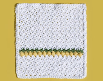 Lemon Drops Washcloth | Crochet Pattern | Summer Kitchen Decor