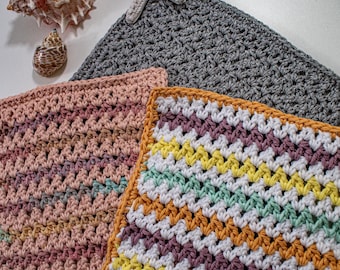 Crochet Washcloth Pattern for confident beginners | Perfect unisex gift idea | Additional tutorials included | Splash of Colour Washcloth