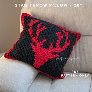 Stag Throw Pillow, corner to corner, perfect gift idea