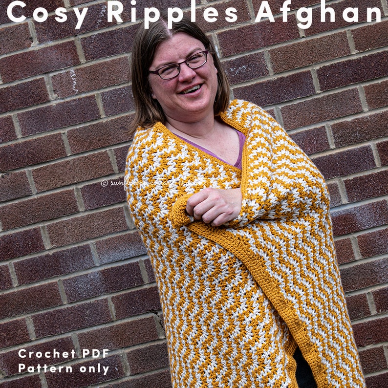 Cosy Ripples Crochet Blanket Pdf Pattern, in 8 Sizes From Preemie to ...
