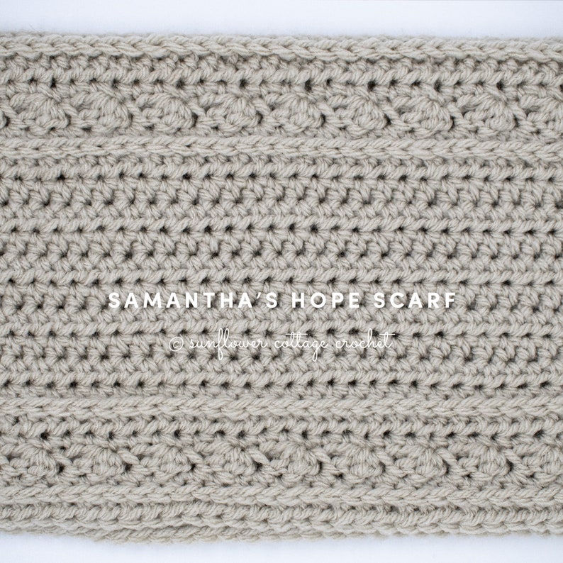 Samantha's Hope Scarf, mens scarf crochet pattern, Unisex image 9