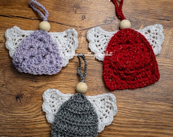 Crochet Christmas Ornaments Pattern PDF – Easy Angel Decoration, Beginner Friendly, Scrap Yarn Project