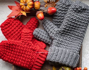 Unisex mittens crochet pattern for adults | Easy crochet mittens pattern | easy crochet gloves pattern | PDF Pattern only