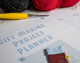 Gift Making Project Planner, crochet knitting journal, organiser