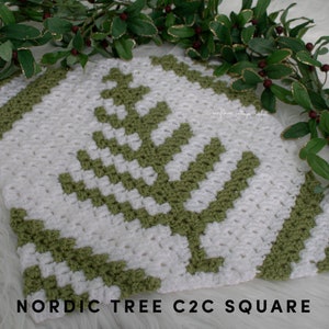 Nordic Christmas tree, Corner to corner, crochet afghan square pattern bild 6