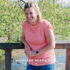 Highland Neamh Tee, Crochet top for women, Instant download