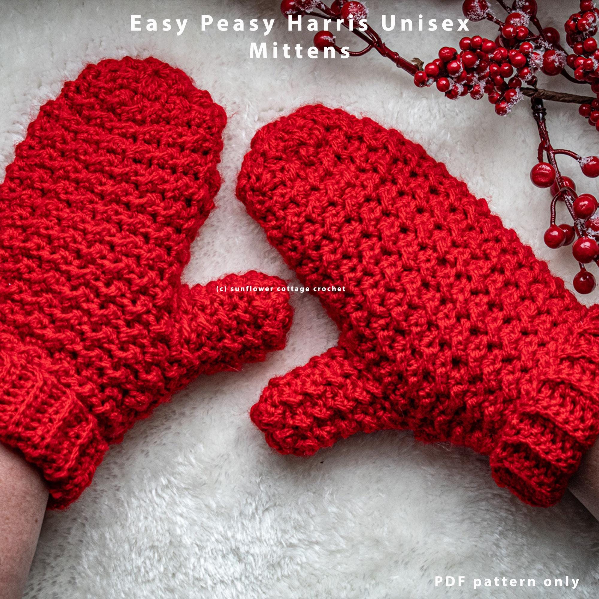 Unisex Mittens Crochet Pattern for Adults | Easy Crochet Mittens ...