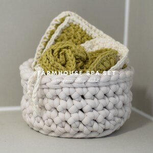 Farmhouse Spa Set Crochet Pattern Bath Set image 2