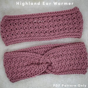 Crochet Ear Warmer Pattern in 3 adult sizes. Straight and twisted versions included. Great gift idea for fall and winter.