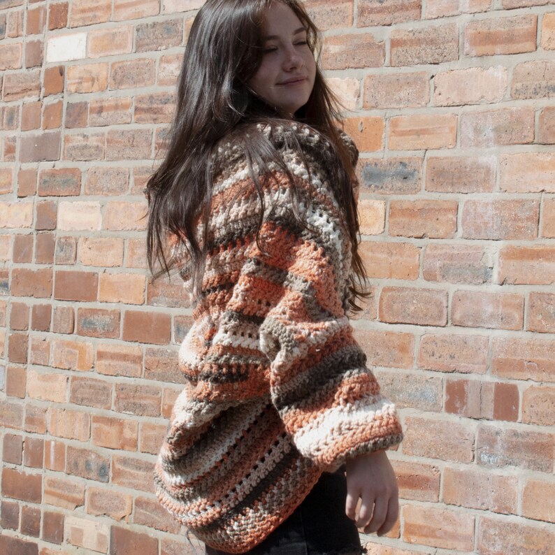 Highland Neamh Cocoon Cardigan, crochet pattern only, spring, summer and fall wardrobe, textured cardigan, easy construction image 8