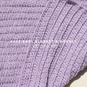 Kate Baby Bonnet and Blanket set, pdf crochet pattern image 7