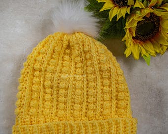 Rustic Trail Beanie Crochet Pattern PDF | Puff Stitch Crochet Hat Pattern | Textured Adult Beanie in 3 sizes | Warm Winter Crochet Pattern