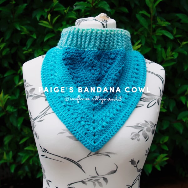 Paige's Bandana Cowl | Crochet Bandana Cowl Scarf Pattern