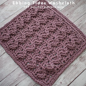 Ebbing Tides - textured crochet washcloth pattern, perfect for gifting or making for yourself.