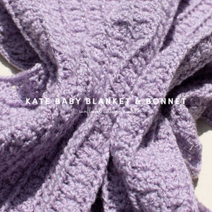 Kate Baby Bonnet and Blanket set, pdf crochet pattern image 8