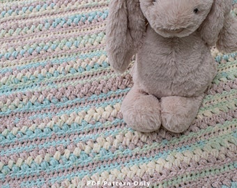 Full of Beans Blanket: Easy blanket crochet pattern in 5 sizes, perfect for confident beginners, unisex gift idea, perfect baby blanket gift