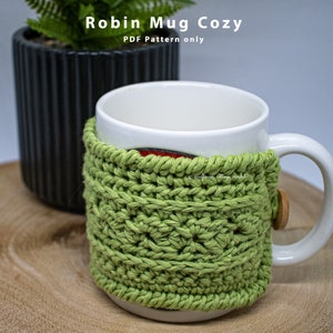 Robin Mug Cozy - Quick Crochet Mug Cozy Pattern suitable for confident beginners, PDF Pattern only