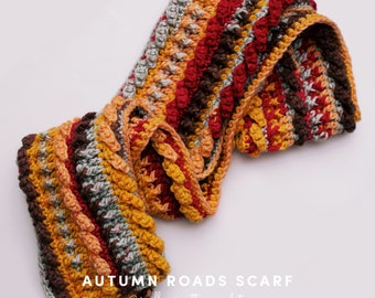 Autumn Roads Scarf | Crochet Cabled Scarf Pattern
