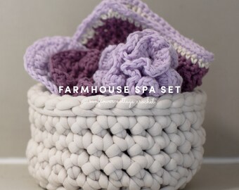 Farmhouse Spa Set | Crochet Pattern | Bath Set