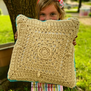 Cora Pillow Cover | Granny Square Pillow Cover Crochet Pattern