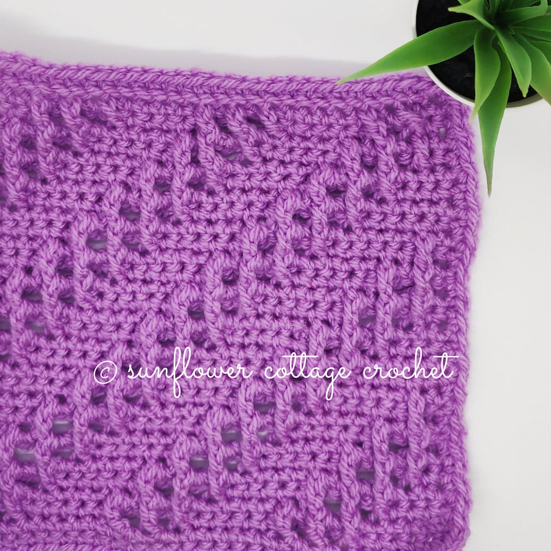 Raised Diagonal Square | Crochet Square Pattern - Etsy