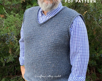 Nicholas V Neck Vest | Men's Vest Crochet Pattern