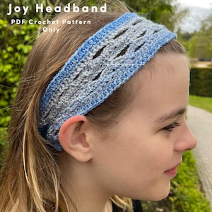 Joy Headband, crochet pattern only, Spring and Summer headband for women, quick make and a perfect gift idea