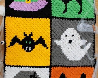 Home for Halloween Afghan | Crochet Halloween Blanket Pattern